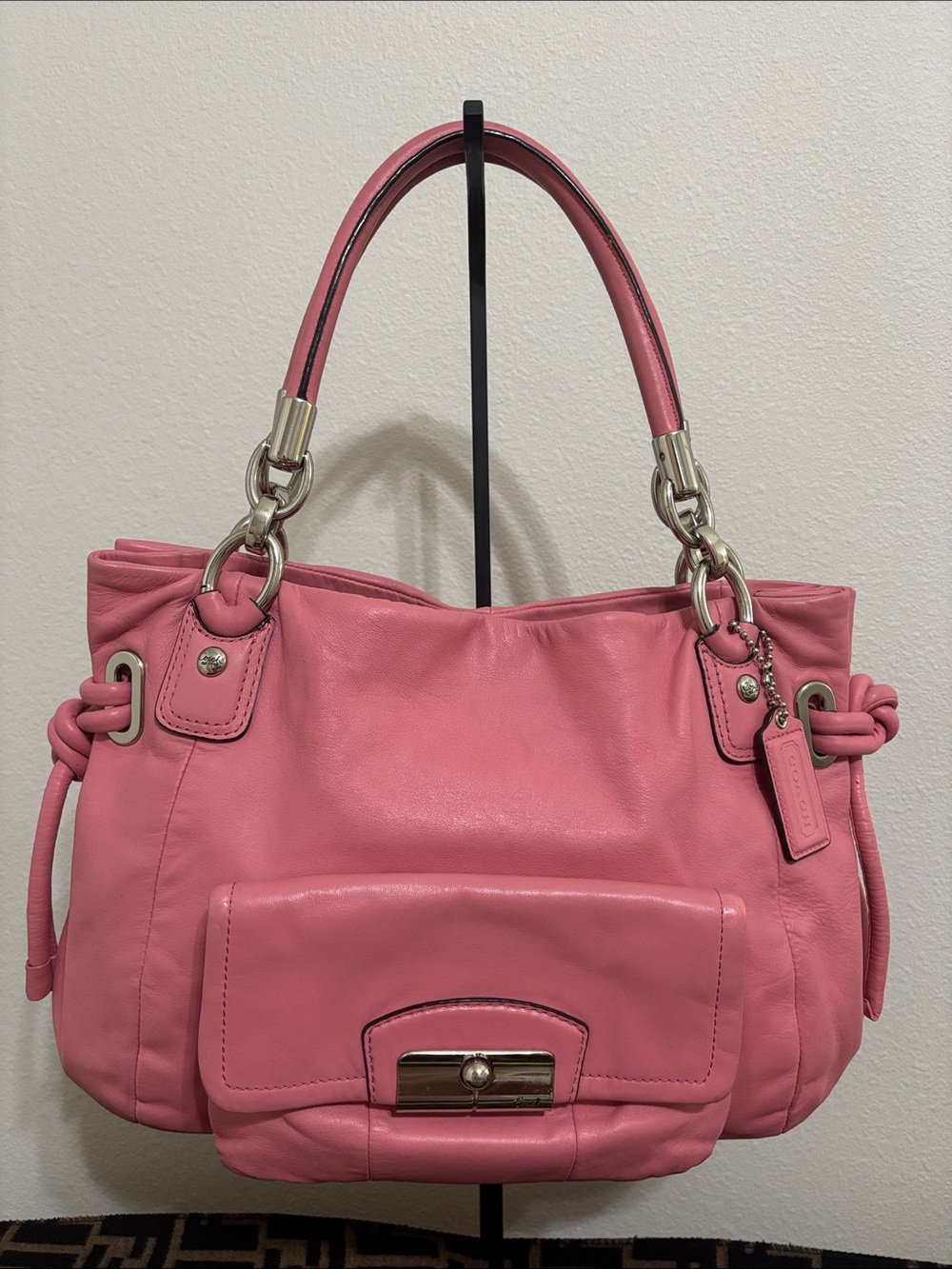 Coach Pink Leather Shoulder Bag